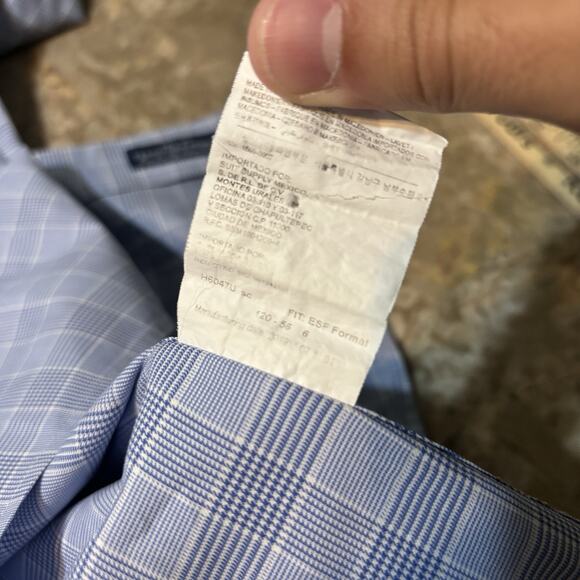 Suitsupply Shirt Mens 43 17 Extra Slim Fit Blue Egyptian Cotton Tessitura Monti - Picture 8 of 11